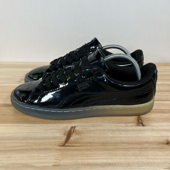 Puma Basket Patent Ice Fade Sneakers Mens 6.5 womens 8 Black - Picture 3 of 11